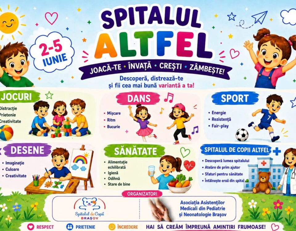 Afiș Spitalul Altfel 2–5 iunie 2026 — Spitalul Clinic de Urgență pentru Copii Brașov